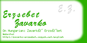 erzsebet zavarko business card